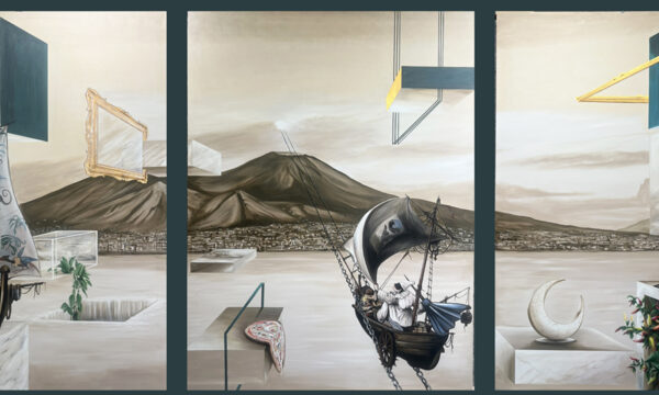 Trittico Pulcinella e la Luna acm107,canvas,art